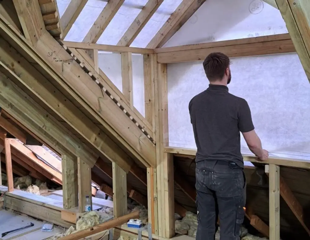 First fix stage of loft conversion