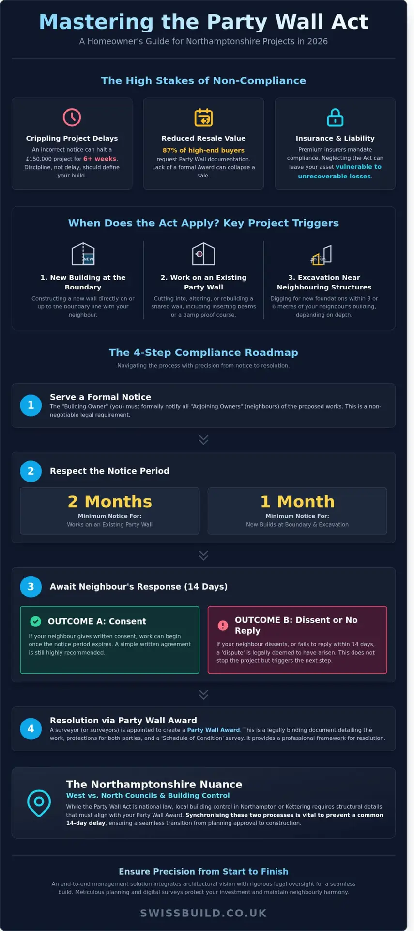 Party Wall Act Northamptonshire: A Homeowner’s Guide to Seamless Construction in 2026 - Infographic